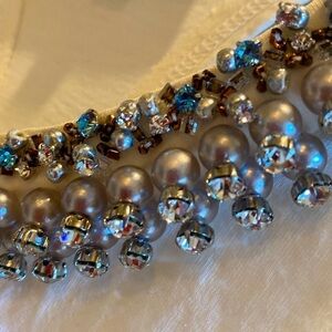 3.1 Phillip Lim Phoenix White Tank Embellished Beaded Jeweled Collar Size XS